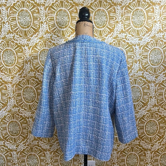 Talbots Tweed Gold Buttons V-Neck Coatigan Jacket Sz 14P - Picture 8 of 9